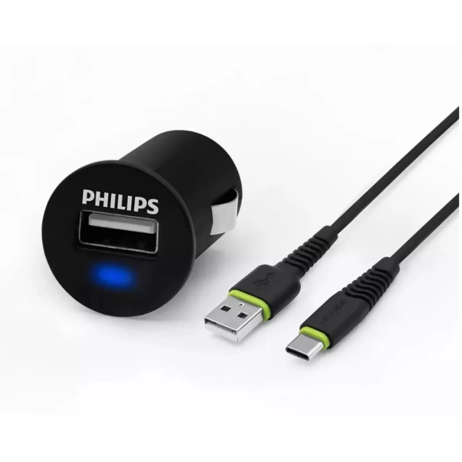 Автомобильное зарядное устройство USB для быстрой зарядки с USB-кабелем типа C