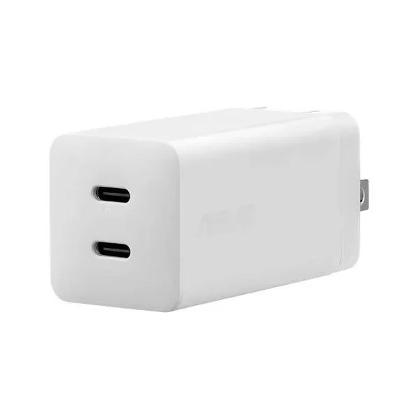מטען Asus AC65-05 65W Dual USB-C GaN Charger לבן AC65-05 2C GAN CHARGER/WH/EU