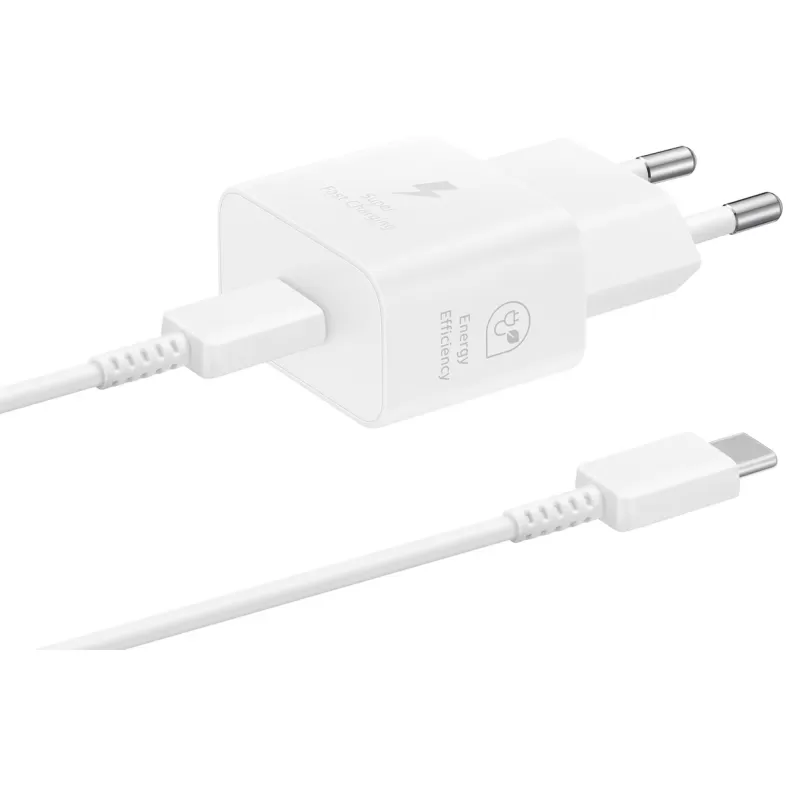 Быстрое настенное зарядное устройство Samsung Super Fast Travel Charger 25W + USB Type-C Cable white C010070508