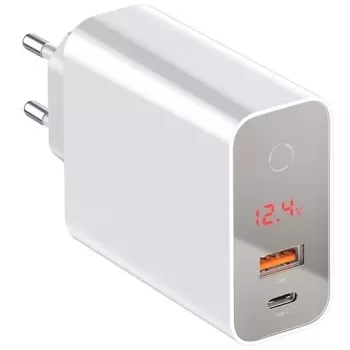 Fast smart wall charger with touch screen Baseus Speed PPS Smart shutdown & Digital Display Quick Charger PD3.0+QC3.0 quick charge 45W Type-C+USB HW