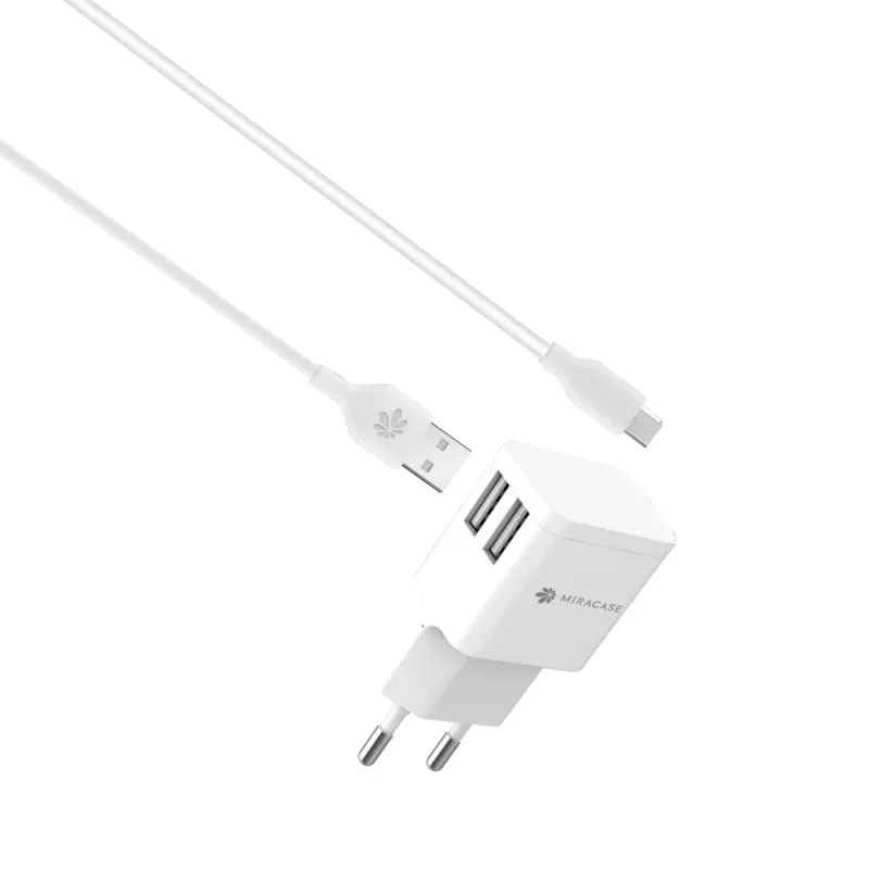 Настенное Зарядное Устройство Miracase UNIVERSAL 2.4A 1.2M 2USB MWC244 With