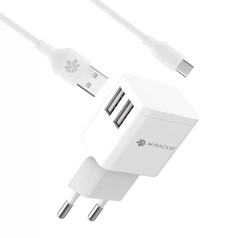 מטען Miracase MWC244 Type-c לבן MWC244 With Type-C Cable מטען Miracase MWC244 Type-c לבן MWC244 With Type-C Cable