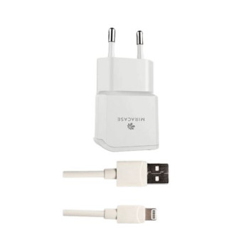Wall charger + Lighting MFI cable Miracase MWCS240 99213-001-88 5V Color:white