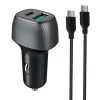 מטען מהיר לרכב Miracase PD25W+QC18W fast car charger + Type c to Type c cable צבע שחור