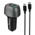 מטען מהיר לרכב Miracase PD25W+QC18W fast car charger + Type c to Type c cable צבע שחור
