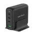Charger Gold Touch Multi-Port Charger USB-C USB-A 140W E-QC140W Color:black
