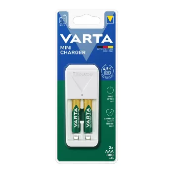 מטען סוללות VARTA Mini Charger 2xAAA 800mAh 57656201421 צבע לבן
