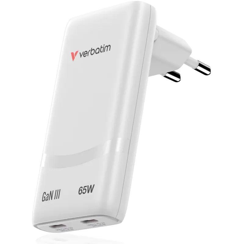 Зарядное устройство Verbatim Fold 'n' Go GaN Charger 65W white 32355