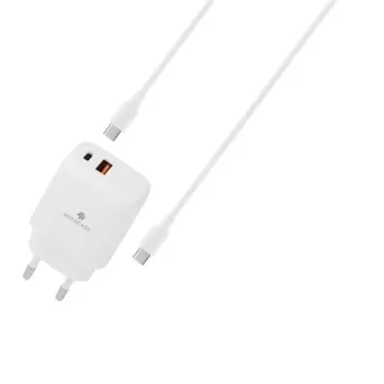 Быстрое настенное зарядное устройство Miracase MWC25PQ 25W + Type-C to Type-C
