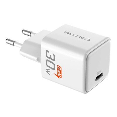 Fast wall charger CABLETIME 30W GaN PD3.0 USB-C Compact white GA30W.. Fast wall charger CABLETIME 30W GaN PD3.0 USB-C Compact white GA30W..