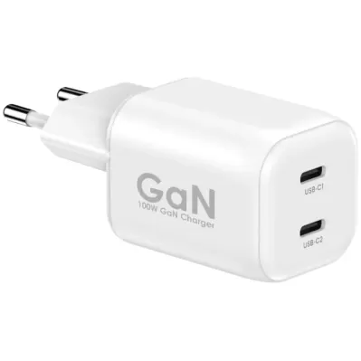 Быстрое настенное зарядное устройство Miracase MWCM100PD2 GaN 100W + USB-C Cable white MWCM100PD2 Быстрое настенное зарядное устройство Miracase MWCM100PD2 GaN 100W + USB-C Cable white MWCM100PD2