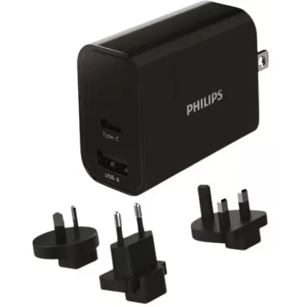 מטען קיר Philips DLP2621T/00 TRAVEL DLP2621T/00 צבע שחור