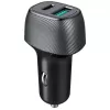 מטען מהיר לרכב Silver Line PD25W+QC18W + Lightning to Type-C Cable צבע שחור