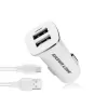 Car Charger Silver Line DC12-24V 5V Color:white