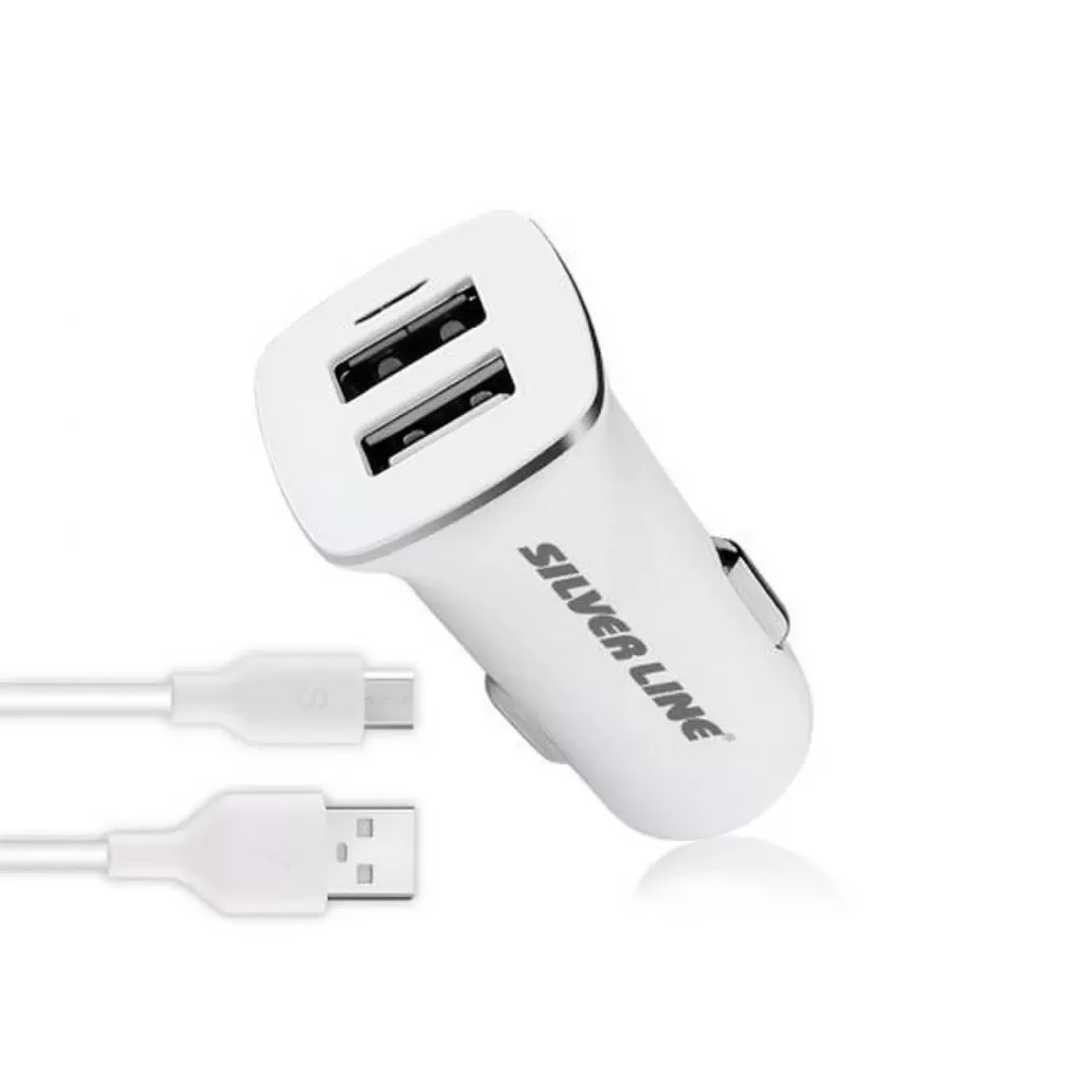 Car Charger Silver Line DC12-24V 5V Color:white