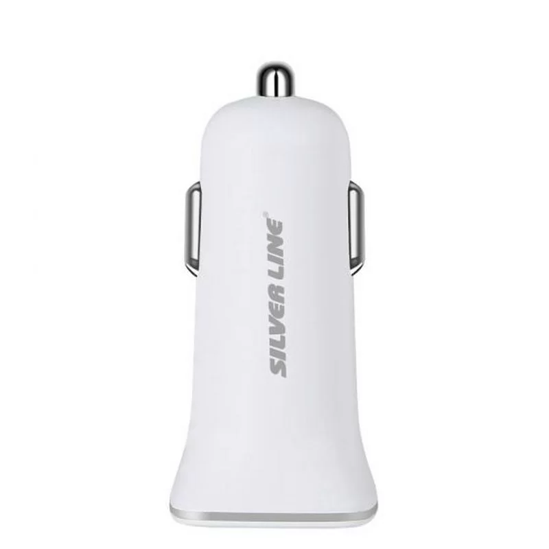 Car Charger Silver Line DC12-24V 5V Color:white