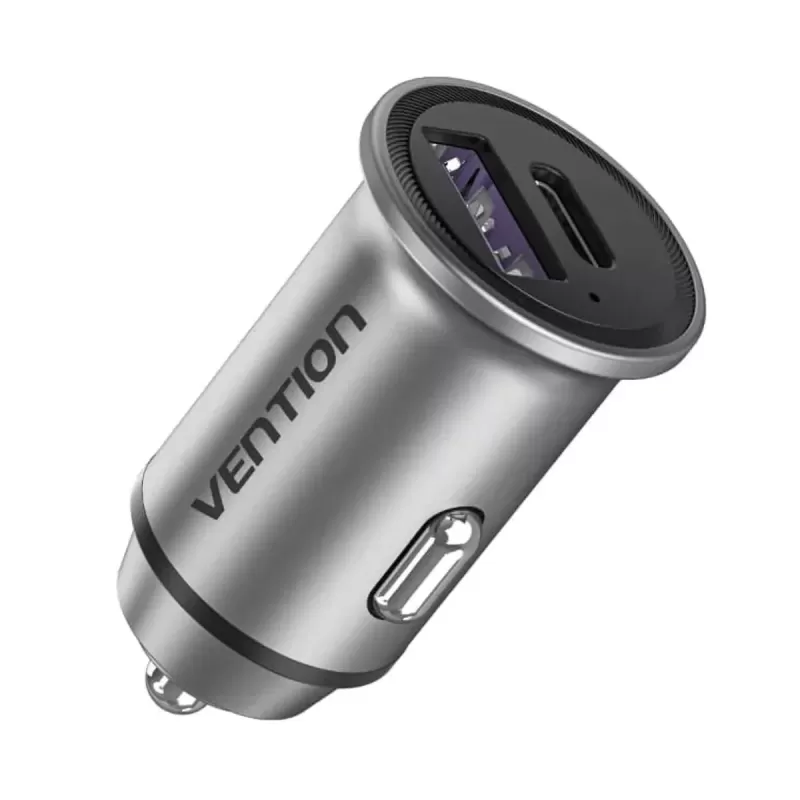 מטען לרכב Vention 30W USB-A/C FFFH0 צבע כסוף