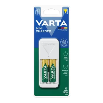 מטען סוללות VARTA Mini Charger 2xAA 2100mAh 57656101451 צבע לבן