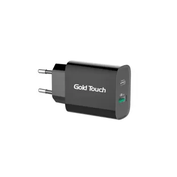 Fast Charger Gold Touch 18W Quick Charge 3.0 Type C & Type A Ports QC3.0-CA