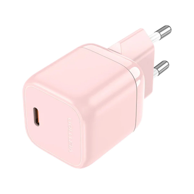 Быстрое настенное зарядное устройство Vention 30W USB-C GaN Charger розовый