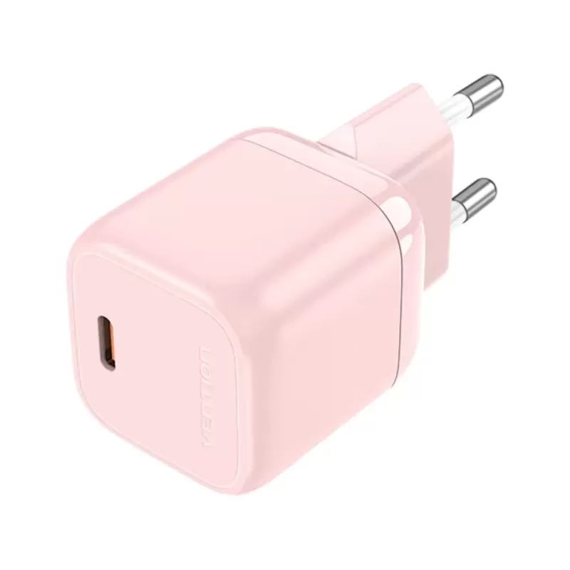 Быстрое настенное зарядное устройство Vention 30W USB-C GaN Charger pink FAKP0-EU