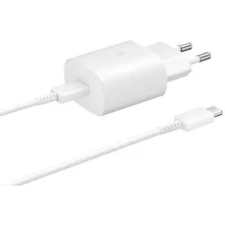 מטען קיר מהיר Samsung Super Fast Charger 25 + Cable לבן C010070502
