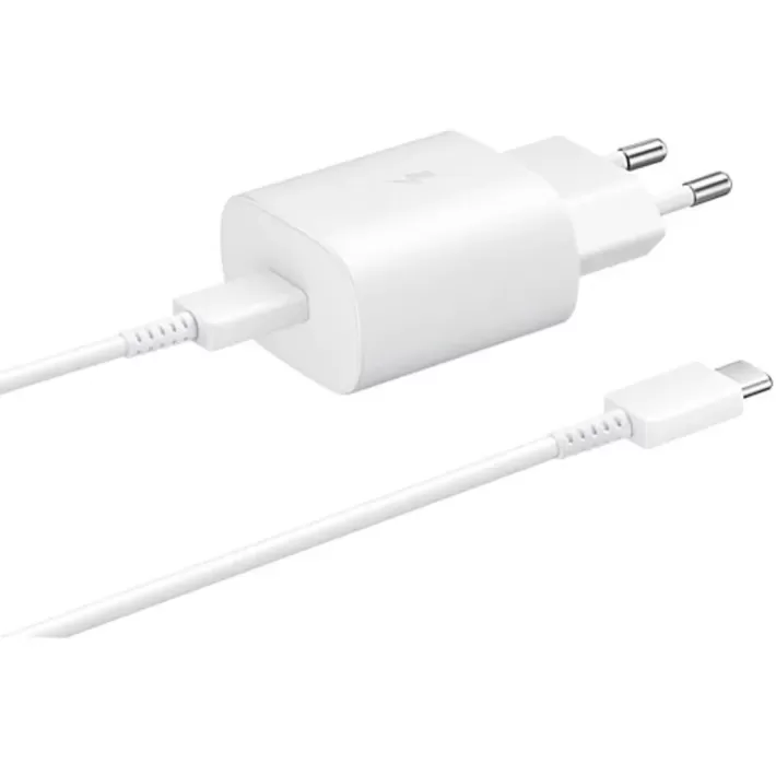 מטען קיר מהיר Samsung Super Fast Charger 25 + Cable לבן C010070502