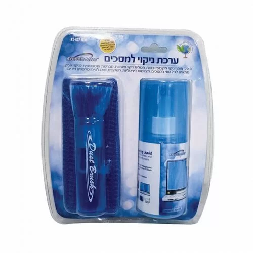 ערכת ניקוי למסכים + מברשת Silver Line XT-427 צבע כסוף
