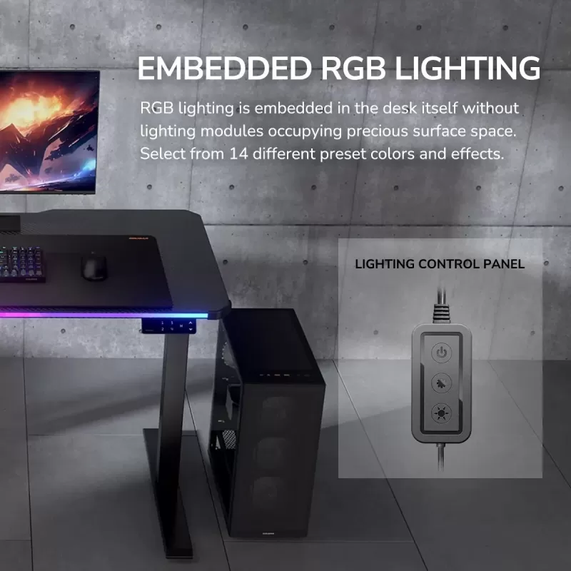 Gaming Desk COUGAR E-Ares 120 3MARS1SB.0001 Color:black Gaming Desk COUGAR E-Ares 120 3MARS1SB.0001 Color:black