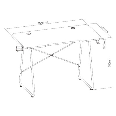 Professional gaming desk LUMI GMD10-1 Color:black Professional gaming desk LUMI GMD10-1 Color:black