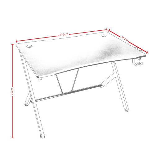 Gaming Desk Nitro Concepts D12 DESK שחור אדום NC-GP-DK-010 Color:black, red