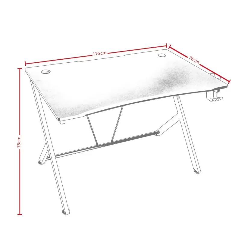 игровой стол Nitro Concepts D12 DESK чёрный красный NC-GP-DK-010 Цвет:чёрный, красный
