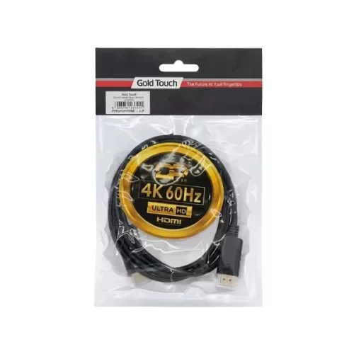 כבל Gold Touch Active DP To HDMI 4K@60Hz Cable - 1.8m CH-DP-HDMI-1.8-4K60 צבע