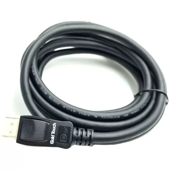 Cable Gold Touch DisplayPort to DisplayPort 8K@60Hz Cable 3m CH-DP-8K-3