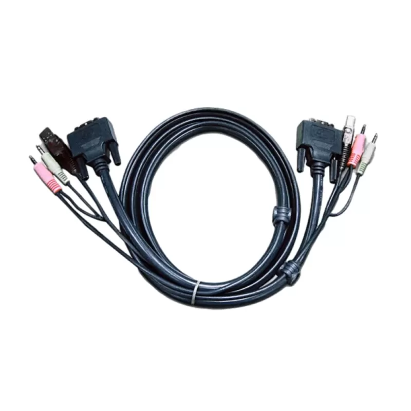 DVI-кабель ATEN 5M USB DVI-D Single Link KVM Cable 2L-7D05U D05U Цвет:чёрный