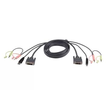 DVI cable ATEN 5M USB DVI-D Single Link KVM Cable 2L-7D05U D05U Color:black