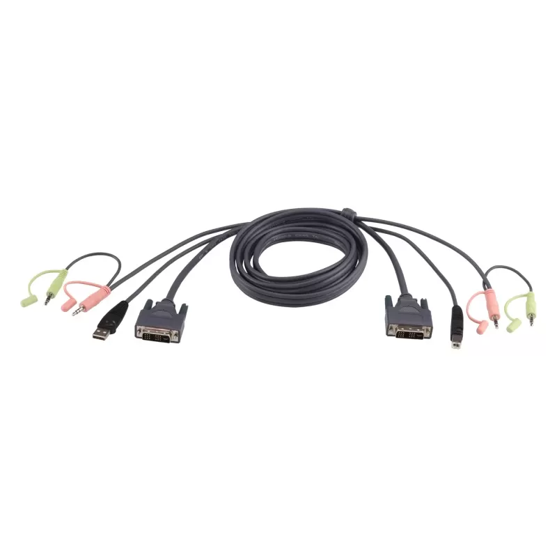 DVI-кабель ATEN 5M USB DVI-D Single Link KVM Cable 2L-7D05U D05U Цвет:чёрный