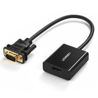 מתאם UGREEN HDMI (in) Female to VGA (out) Male with 3.5mm and micro USB מתאם UGREEN HDMI (in) Female to VGA (out) Male with 3.5mm and micro USB
