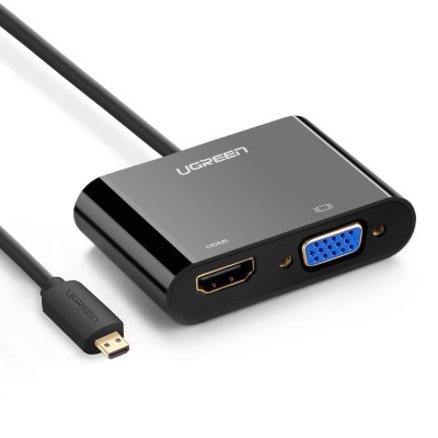Adapter UGREEN Micro HDMI to HDMI/VGA M115 Converter 30355 Adapter UGREEN Micro HDMI to HDMI/VGA M115 Converter 30355