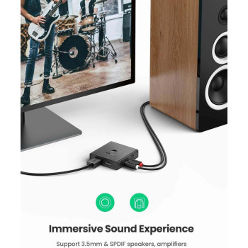 מתג UGREEN HDMI 2.0 2-in To 2-out + Optical (SPDIF) / 3.5 mm 70689 מתג UGREEN HDMI 2.0 2-in To 2-out + Optical (SPDIF) / 3.5 mm 70689