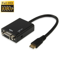 מתאם Mini HDMI to VGA + Audio CABLE-1700C מתאם Mini HDMI to VGA + Audio CABLE-1700C