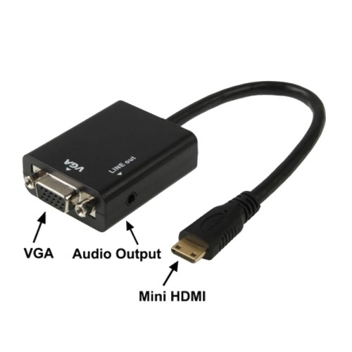 Adapter Mini HDMI to VGA + Audio CABLE-1700C