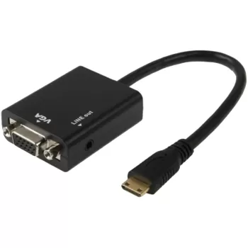 Adapter OEM Mini HDMI to VGA + Audio CABLE-1700C Color:black