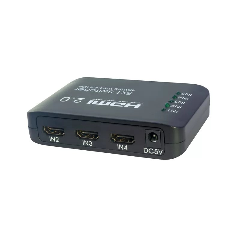 מתג HDMI Gold Touch 5 Ports HDMI Switch with RC 4K E-HDMI-SW5-4KHDR