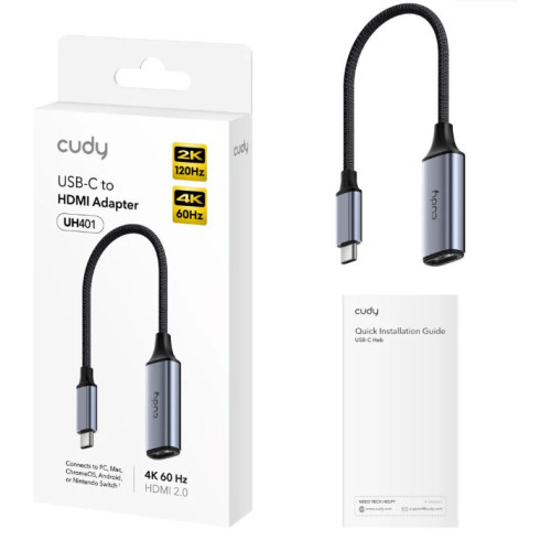 Адаптер для Экрана CUDY Type-C to HDMI UH401