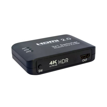 מתאם למסך Gold Touch HQ HDMI2.0 Switch 3Ports With RC 4K Ultra HD HDR