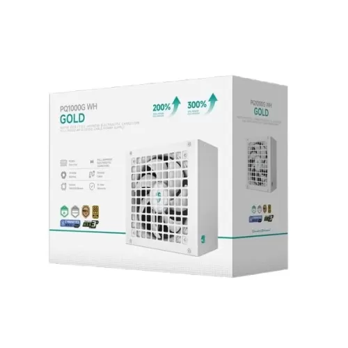 ספק כוח DEEPCOOL PN1000G Pcie 5.1 לבן R-PNA00M-FC0W-JGWO מודולרי מלא 80 Plus Gold 1000W