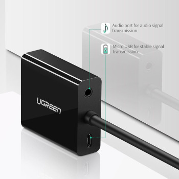 מתאם UGREEN HDMI Female to VGA Male with 3.5mm and micro USB 20694