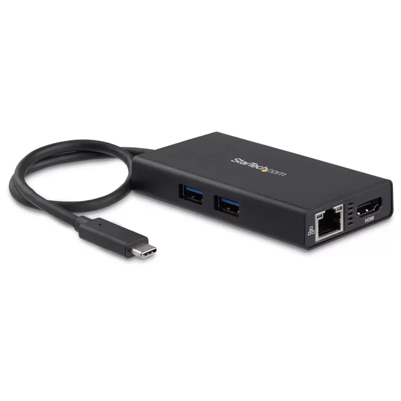 מתאם StarTech USB-C Multiport Adapter 4K HDMI 60W PD DKT30CHPD צבע שחור