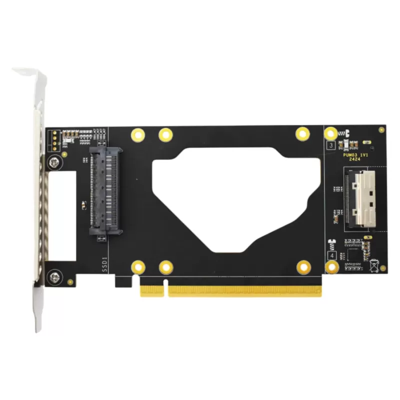 Expansion Card IPPON PCIe5.0 x16 to 2xU.2 (SFF-8639) + MCIO x8 CST-PUM03 Color:black
